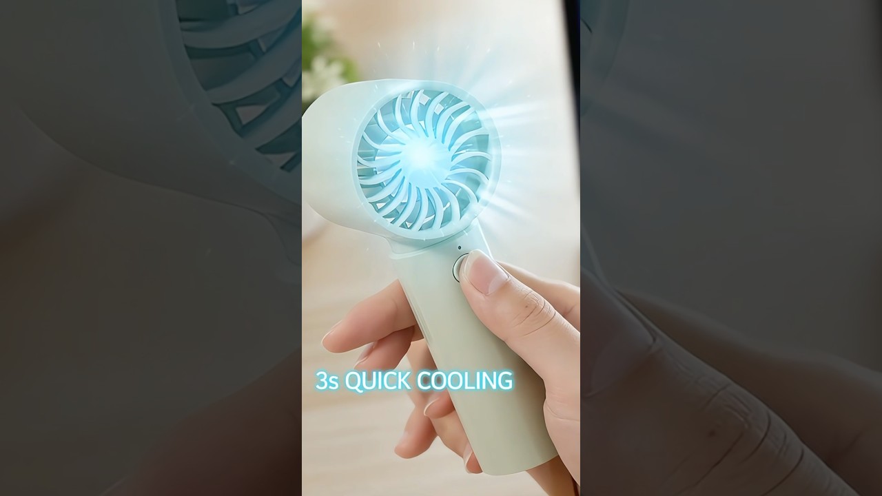 Beat the heat in 3s! This handheld cooling fan chills fast, 3 speeds, handheld & desktop 2-in-1