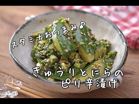 【おつまみ・副菜】洗い物が少ない！スタミナがつくきゅうりとにらのピリ辛漬けの作り方