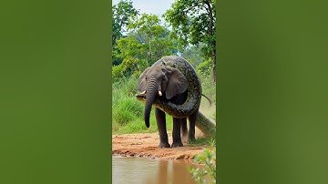 Giant Python Attacks Baby Elephant in Jungle  Realistic Horror POV #snake #shorts
