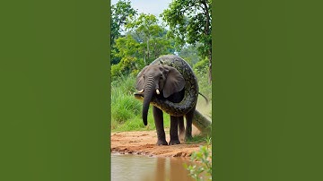 Giant Python Attacks Baby Elephant in Jungle  Realistic Horror POV #snake #shorts