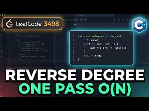 PROBLEM OF THE DAY LEETCODE 3498. Reverse Degree of a String WITH C++ @niketraj8