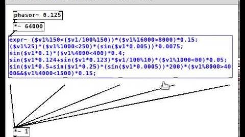 Livecoding with no oscillators in Pure Data (bytebeat inspired)