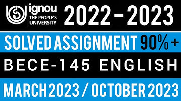 BECE-145 SOLVED ASSIGNMENT 2022-23 | BECE-145 SOLVED ASSIGNMENT 2022-23 IN ENGLISH | BECE-145