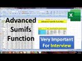 How to use sumifs formula in multiple condition | sumifs function in multiple condition |