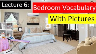 bedroom vocabulary with pictures in English | speak in english language full course in urdu  hindi