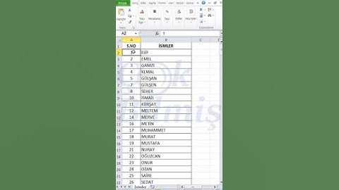 #Excel Sıralama Pratik