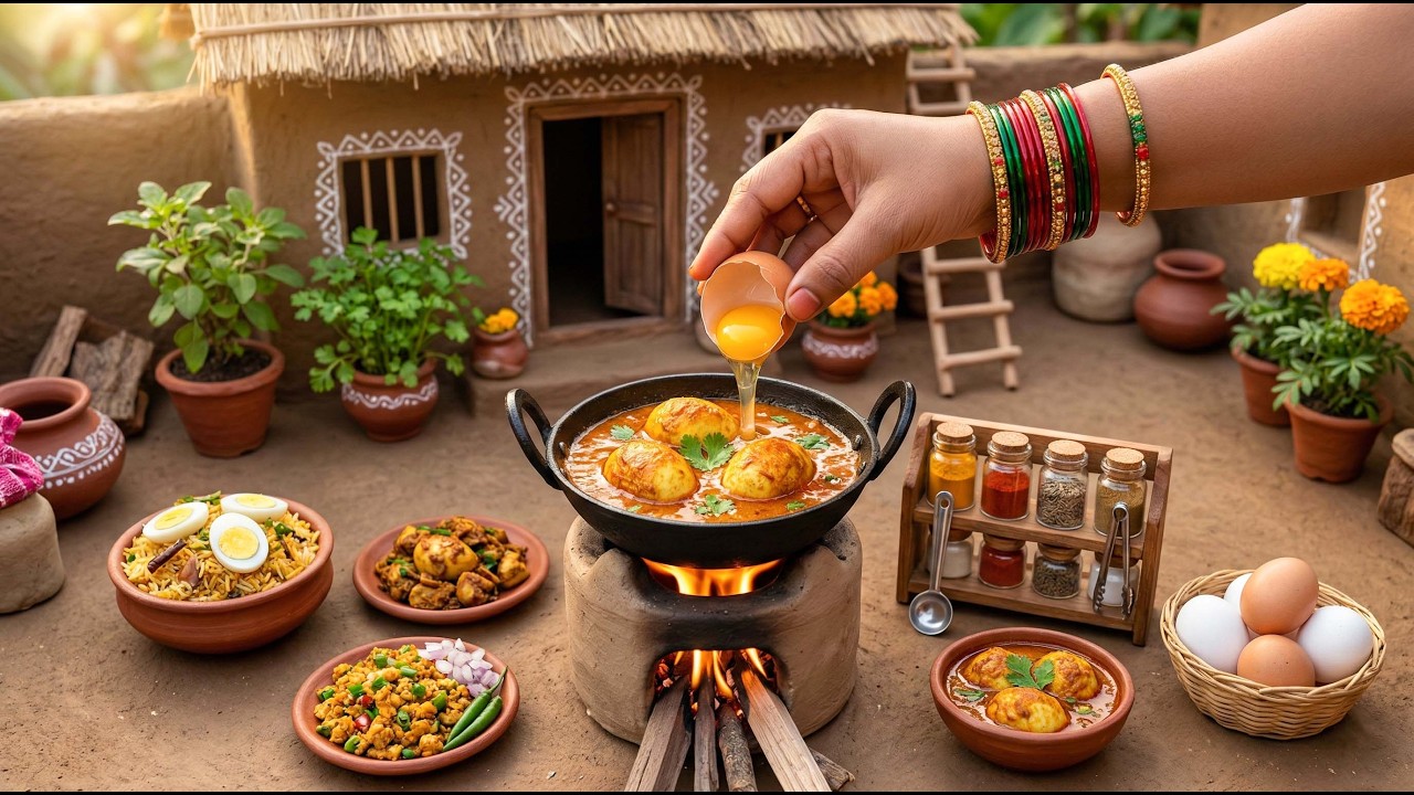 How To Make Miniature Egg Masala 🥚🐔 Perfect Indian Village Cooking 🐣 Yummy Cooking