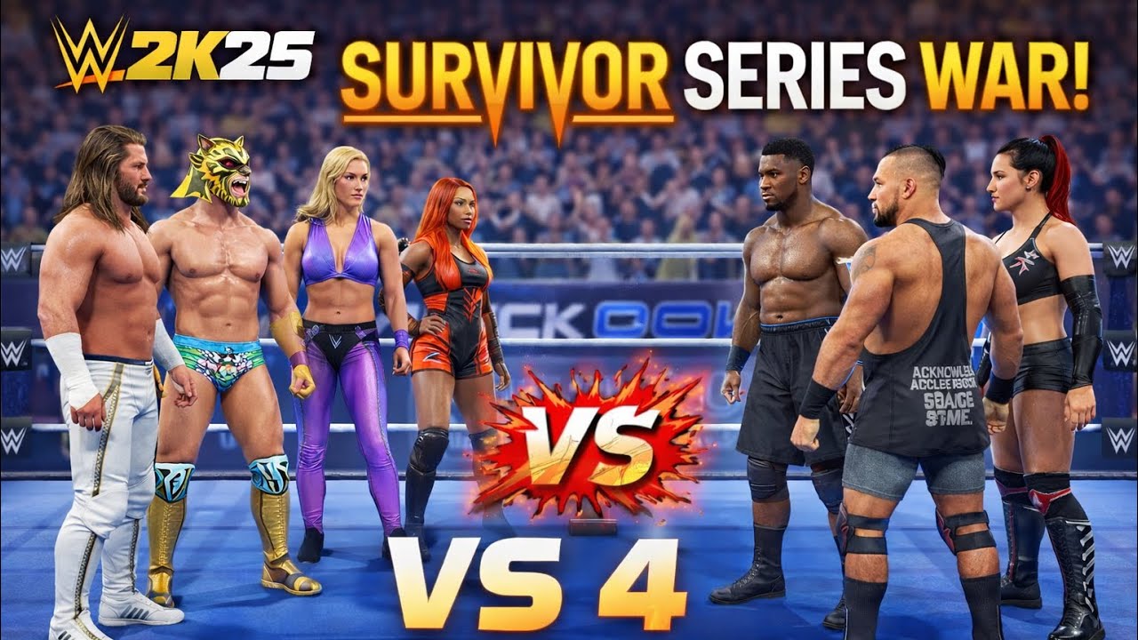 WWE 2K25 Survivor Series SmackDown 🔥 4 vs 4 Elimination Match (INSANE ENDING)