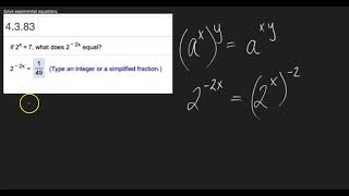 MAT 171 4.3.83 Solve exponential equations using properties of exponents