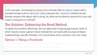 How to Create a Generic CRUD Read Method in Java