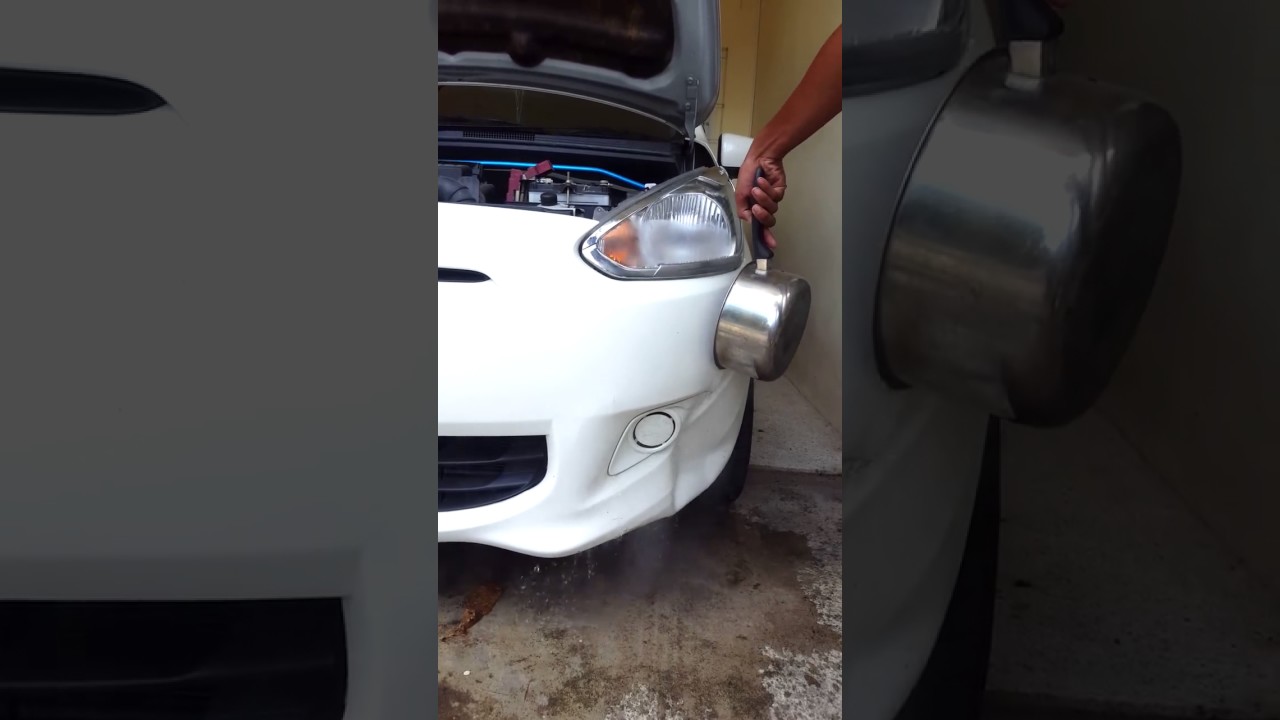 Как выправить вмятину на бампере с помощью фена - 98 фото