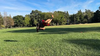 Tricking grass training - Triple Cork and Shuriken on grass