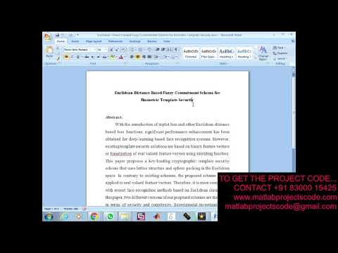 Euclidean Distance Based Fuzzy Commitment Scheme for Biometric Template Security