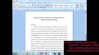 Euclidean Distance Based Fuzzy Commitment Scheme for Biometric Template Security screenshot 5