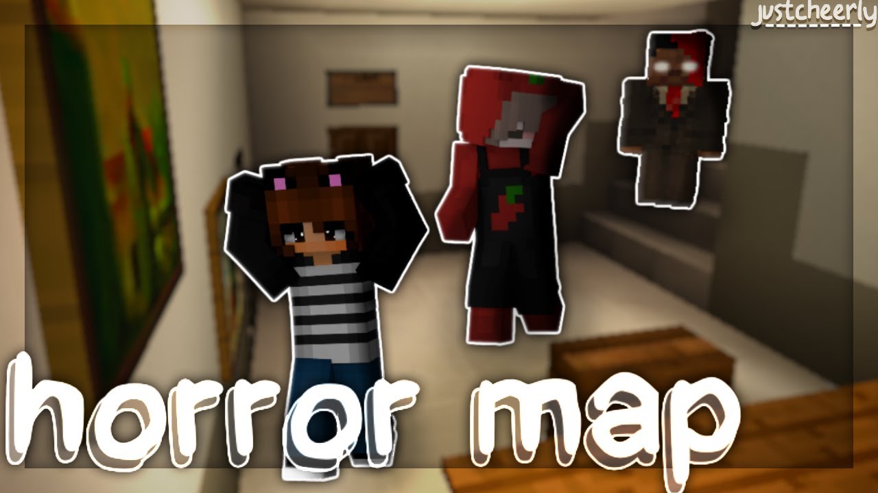 creating FAILS while playing a HORROR Map in Minecraft PE (w/ cousin)