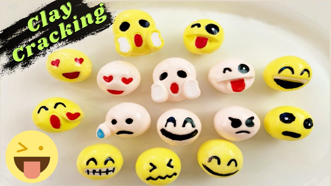 clay cracking asmr - Cute Emojis cracking DIY Compilation - YouTube
