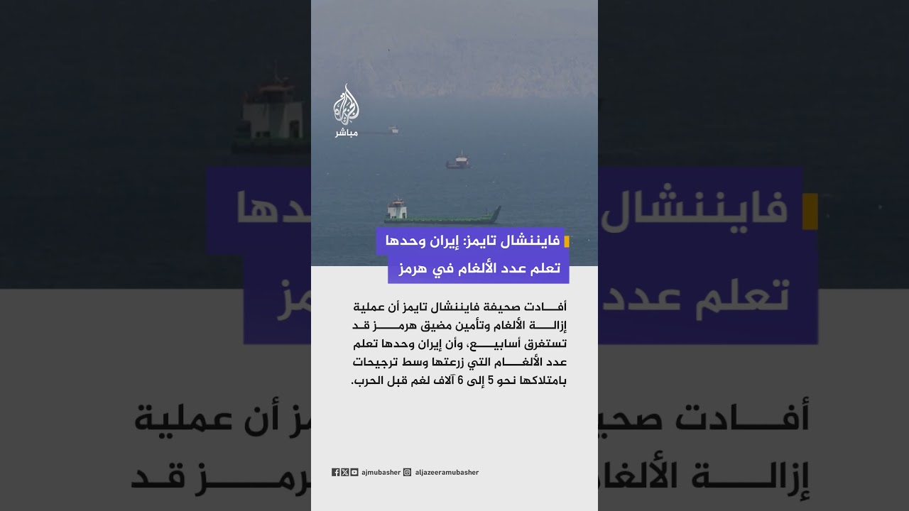 فايننشال تايمز: عملية إزالة الألغام في هرمز قد تستغرق أسابيع