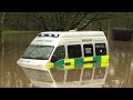 AMBULANCE CRASHES INTO FLOODING! Storm Dennis causes MAJOR FLOOD - Fire Engines Responding & Rescues