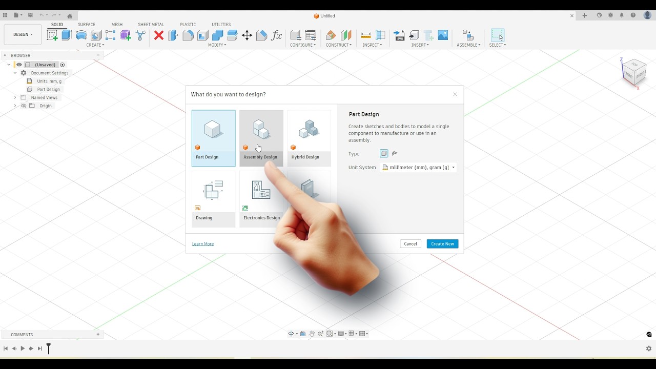 Fusion 360 Part vs Assembly vs Hibrid - Newletters - YouTube