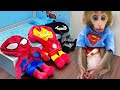 Monkey baby bon bon turns into a superheroes  puppies become a delivery man
