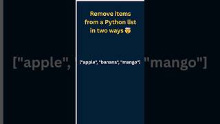 Day 25: Remove Items from a Python List | remove() vs pop()  #shorts