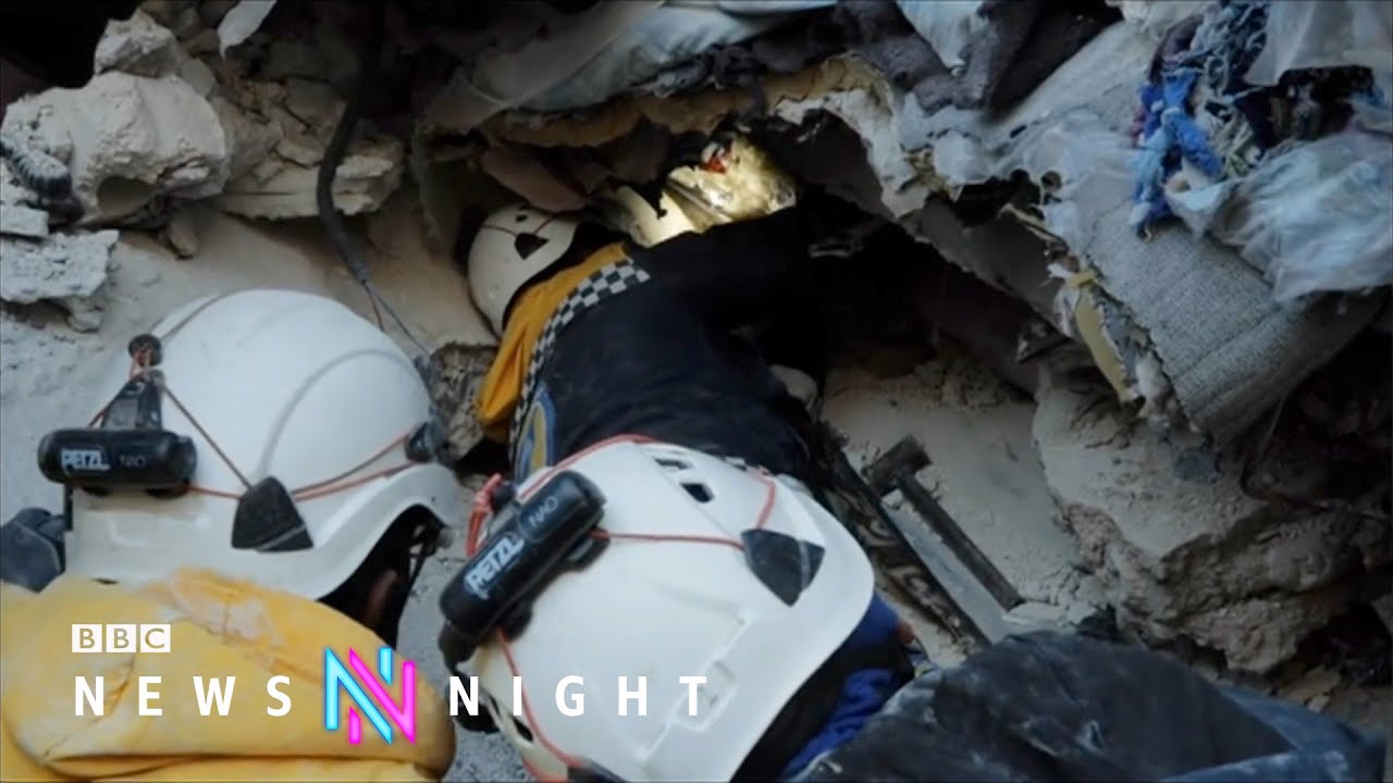 Syria’s White Helmets prize miracles of life from earthquake rubble – BBC Newsnight