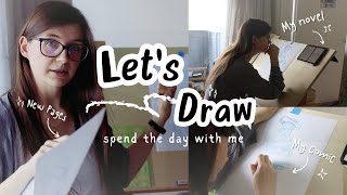 artist vlog | draw with me comic book pages | a day in my life making a comic