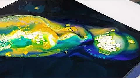 GREEN Galaxy Pour ~ CELLS go WILD - EASY Acrylic P...