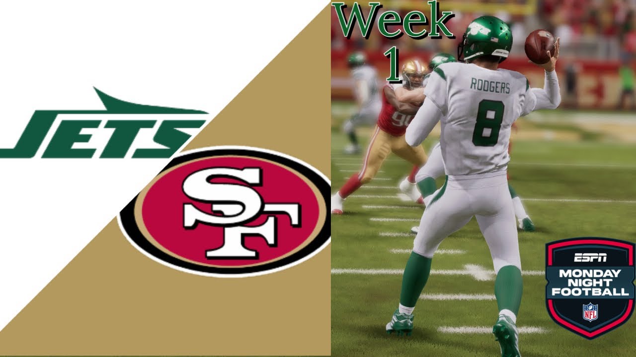 Jets vs 49ers Week 1 of NFL 2025 Season MNF Madden 24 Simulation