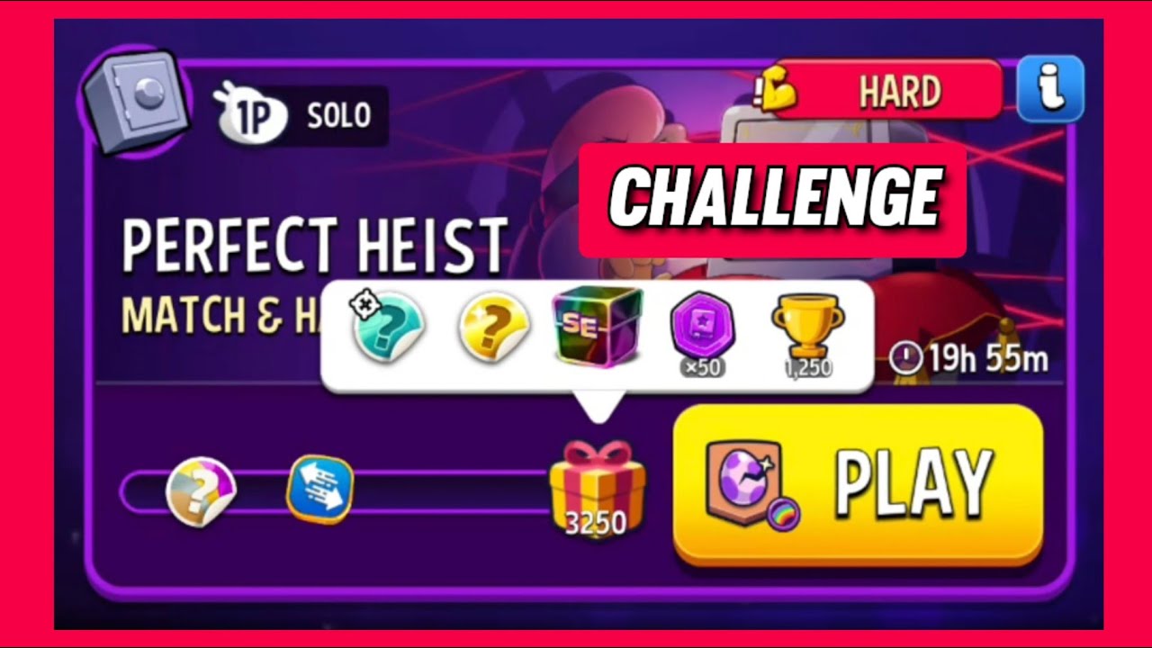 Hard match & hatch solo challenge| 3250 points|perfect heist|match masters