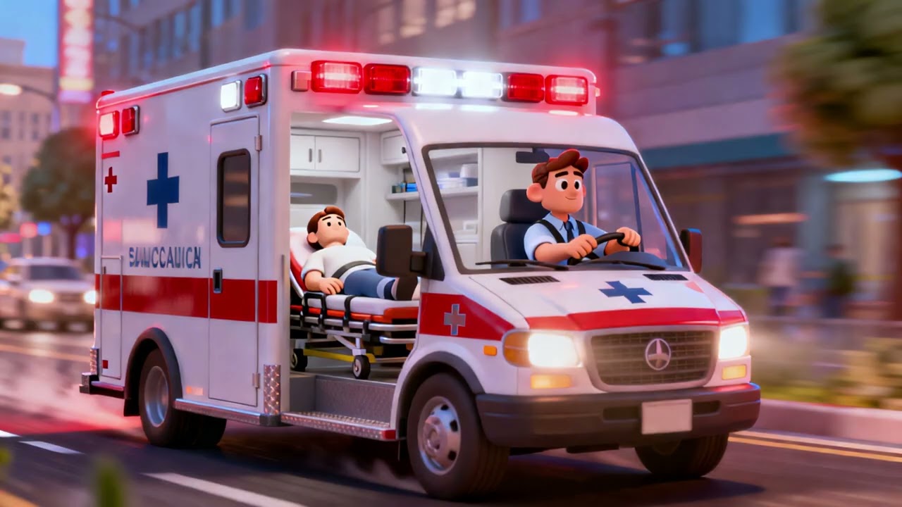 Ambulance Rescue Ride | Emergency Vehicles Nursery Rhymes & Kids Songs 🚑🚨