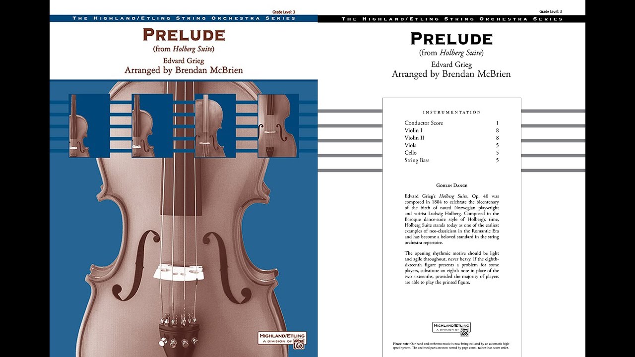 Watch Prelude (from Holberg Suite), arr. Brendan McBrien – Score & Sound on YouTube Watch Prelude (from Holberg Suite), arr. Brendan McBrien – Score & Sound on YouTube