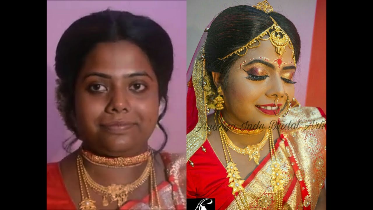 Traditional Bengali Bridal Makeup Tutorial For Dusky Beauty YouTube