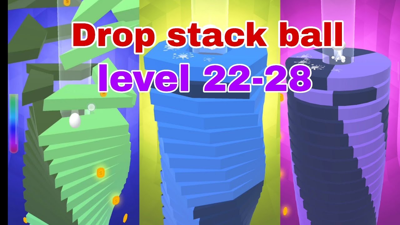 Drop stack ball 🏀 level 12-21 - YouTube