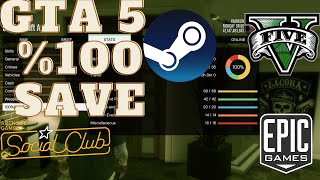 %100 Save Game GTA V En Kolay Yöntem | Epic Games | Steam | Social Club |