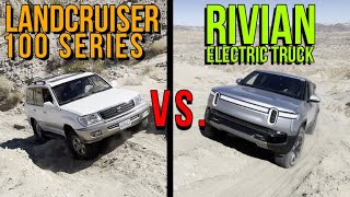 Rivian Electric Truck vs. Land Cruiser 100 // UP THE DIABLO DROP-OFF