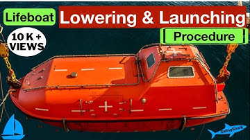 Lifeboat lowering and Launching Procedure // On cargo container ship.