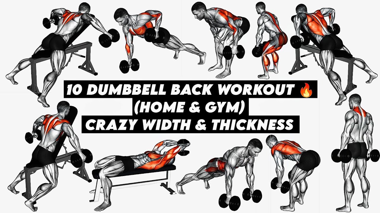 10 DUMBBELL BACK WORKOUT 🔥| (HOME & GYM) | CRAZY WIDTH & THICKNESS ...