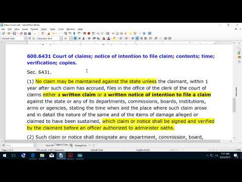 Notice of Intention to File Claim