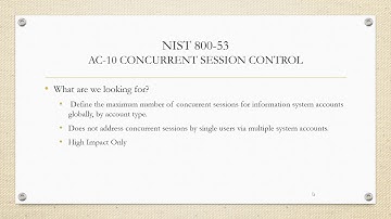 AuditTrails: NIST 800-53 -  AC-10, Concurrent Session Control