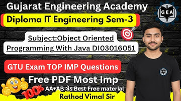 💯Object Oriented Programming With Java TOP IMP Questions 2025🔥| Diploma IT Sem-3📘| GTU IMP✨ #gtuimp