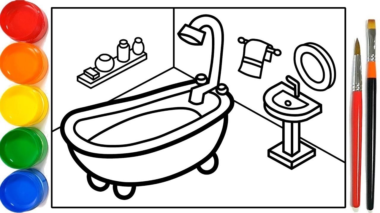 cách vẽ phòng tắm đơn giản