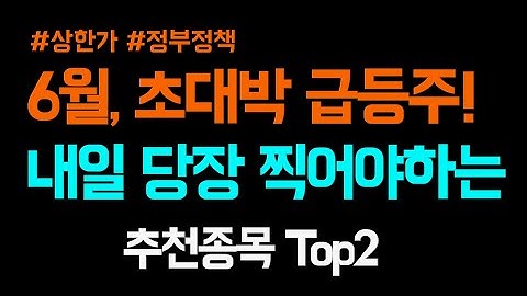 [주식] 상한가 급등주 6월 대박 주식추천과 관심 종목 top2