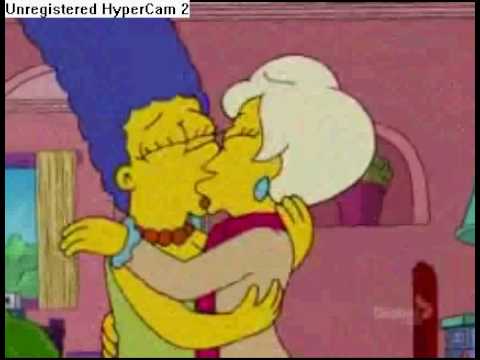 Marge Simpson kisses Lindsay Naegle