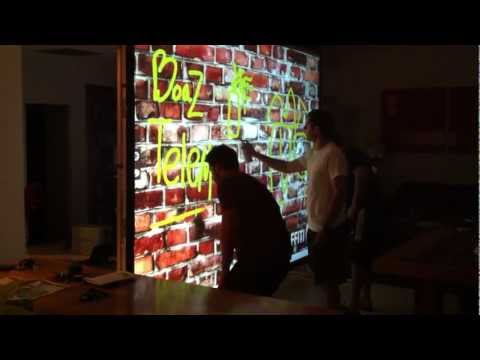 Family members testing Air Graffiti with several spray cans together