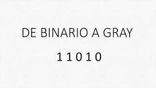 Convertir codigo Binario a codigo Gray y viceversa