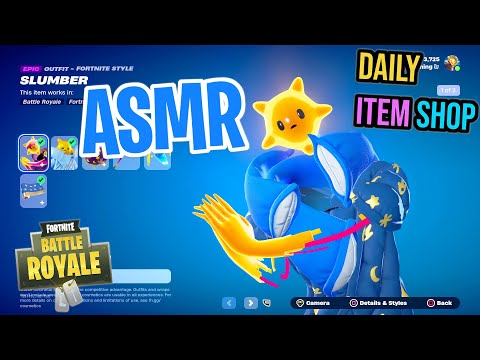 ASMR Fortnite My Slumber Skin Is Back! Daily Item Shop 🎮🎧 Relaxing Whispering 😴💤