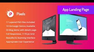 Pixels - Creative App Landing PSD Template | Themeforest Website Templates and Themes