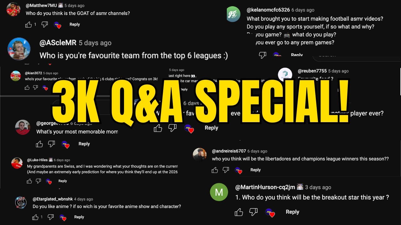 (ASMR) Face Reveal? Messi or Ronaldo? Favourite Player? 3K Subscriber Q&A!