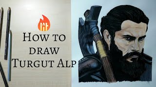 Turgut Alp/Cengiz Coskun Drawing | Sketch Of Noor Gul | Ertugrul ghazi drawing | Turgut sketch